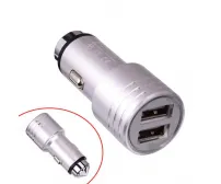Автомобільне зарядне металеве без упаковки (2USB 1A)