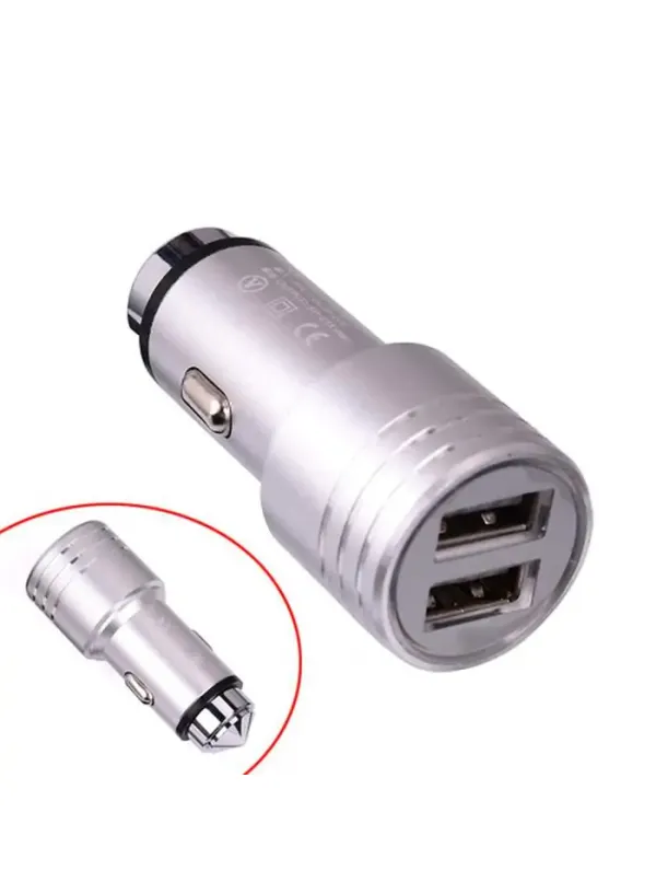 Автомобільне зарядне металеве без упаковки (2USB 1A)