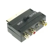 Перехідник перемикач SCART M/тато - 3RCA F/мама S-Video F/мама SH3007