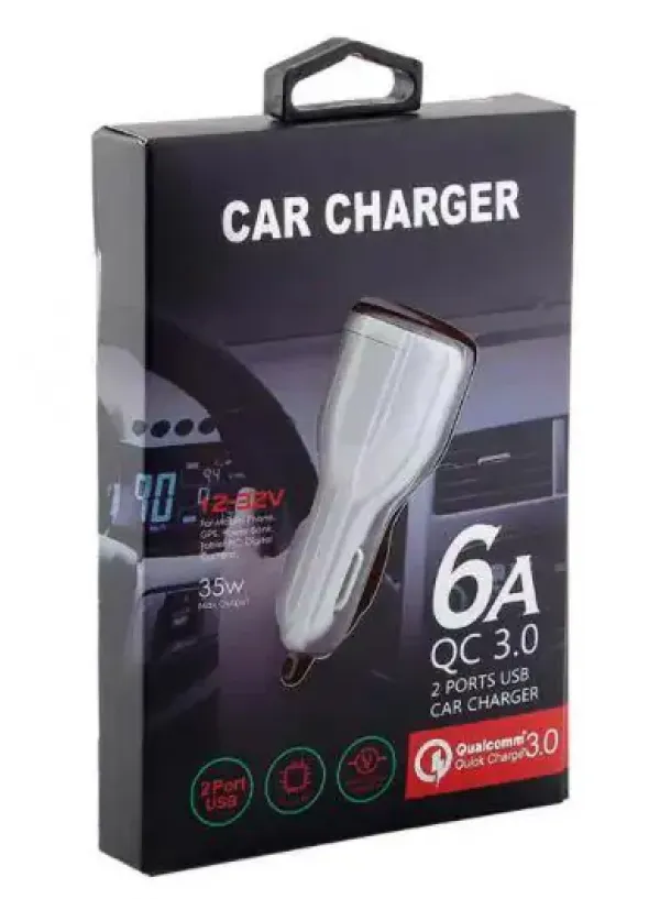 Автомобільне зарядне Quick Charge 6A (2USB QC3.0)