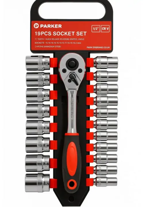 Набор торцевых головок (19шт) с трещоткой 1/2 Wrench Set CR-V JC-8044