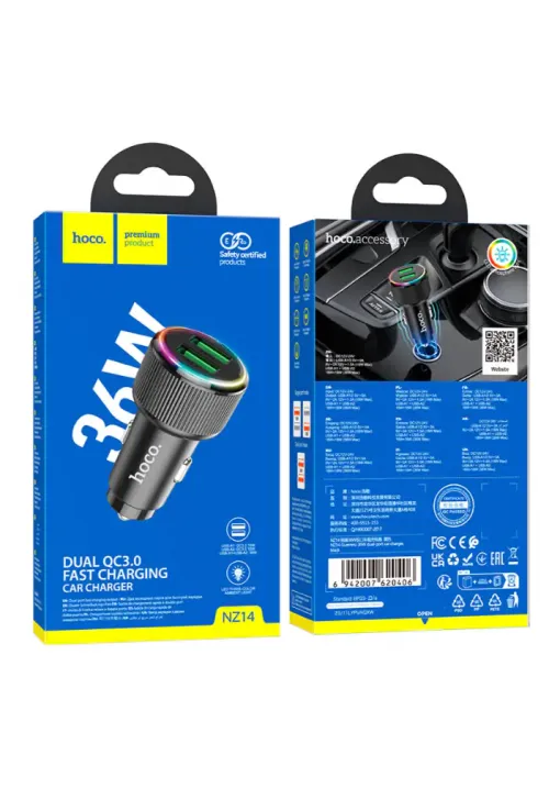 Автомобильное зарядное HOCO NZ14 (36W QC3.0)