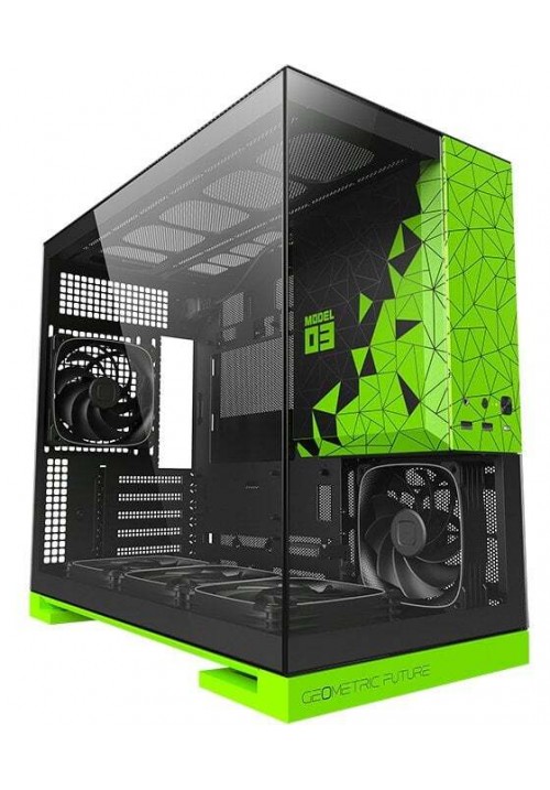 Корпус Geometric Future Model 3F Glass без БП (GEO-M3F-BNV) Black/Green