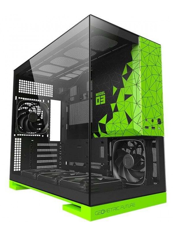 Корпус Geometric Future Model 3F Glass без БП (GEO-M3F-BNV) Black/Green