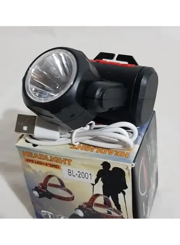 Налобний ліхтар із microUSB BL-2001 (XPE+4SMD)