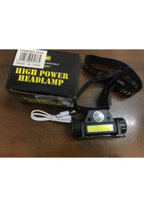 Налобный фонарь BL-1898 XPE+COB (с датчиком движения)