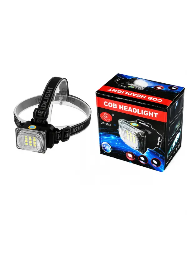 Налобний ліхтар 1x18650 6659A (12LED-COB)