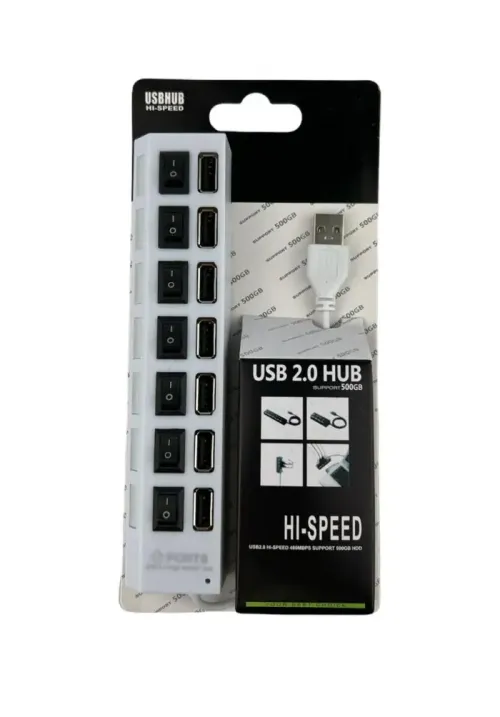 Хаб на 7 портов с выключателями USB Port Hub 500Gb