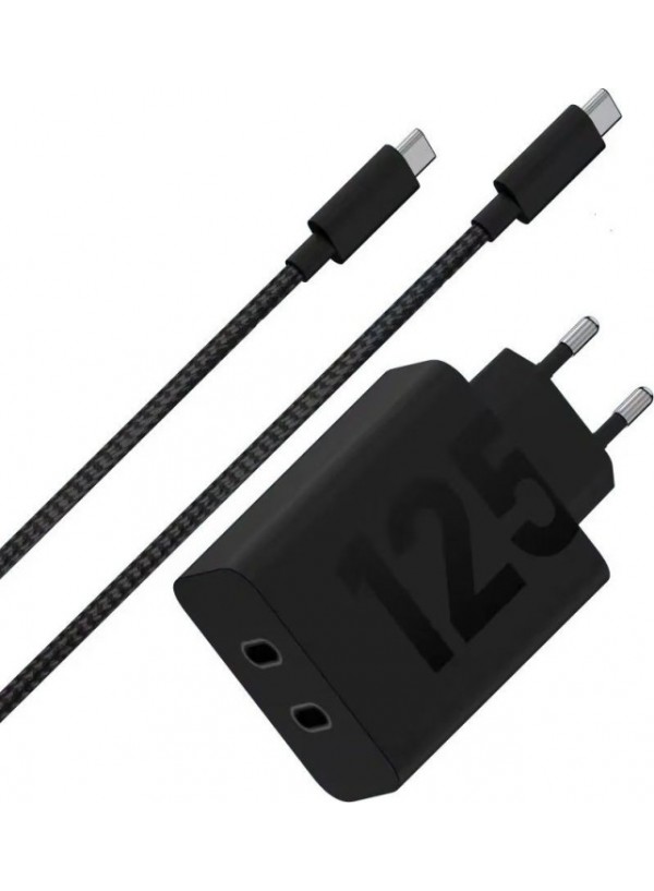 Зарядний пристрій MOTOROLA 125W GaN 2С + кабель 2m (PG38C06632) чорний