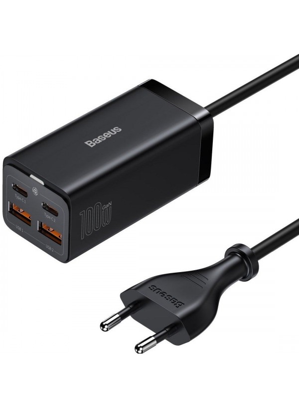 Зарядний пристрій Baseus GaN3 Pro 2U+2C 100W (CCGP000101) чорний