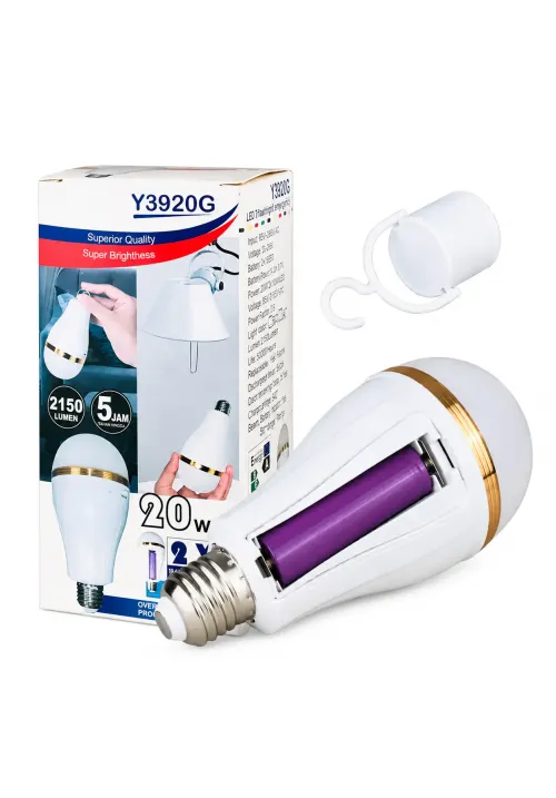 Лампа на аккумуляторе 2х18650 с крючком (цоколь E27) Y3920G