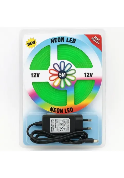 Світлодіодна силіконова стрічка 5050 Зелена (5 метрів) NEON LED 12V-220V