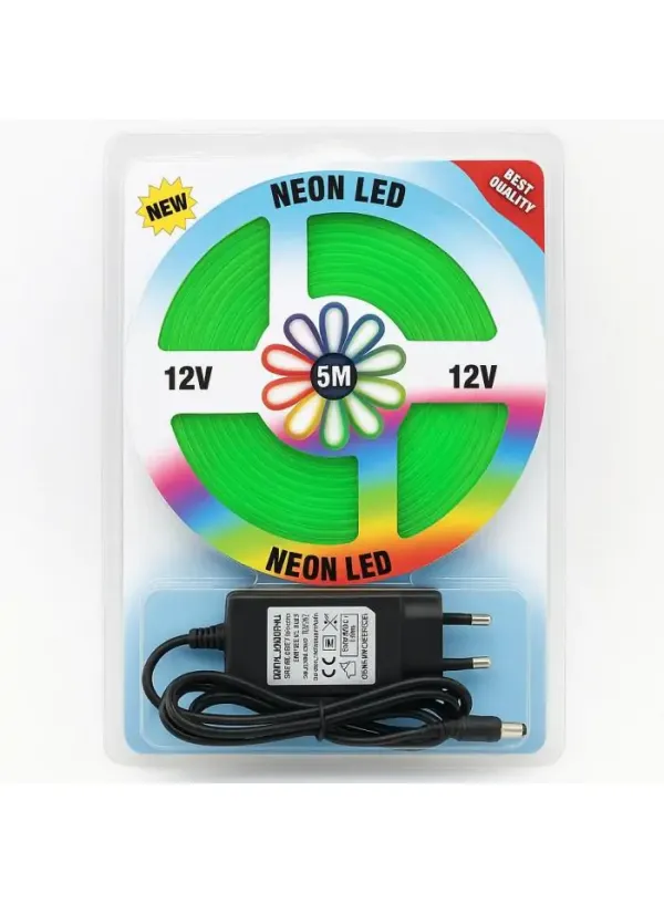 Світлодіодна силіконова стрічка 5050 Зелена (5 метрів) NEON LED 12V-220V