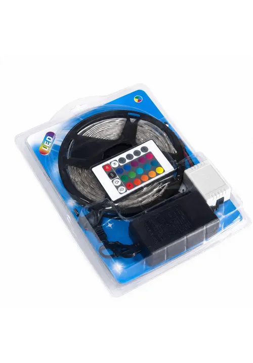 Світлодіодна стрічка з пультом RGB 5 метрів (комплект) LED 5050 (від мережі) HM-2 (0178)