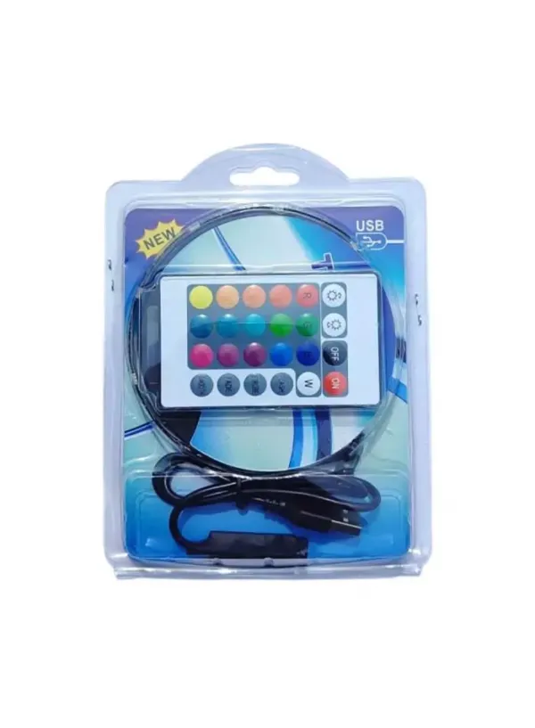 Світлодіодна стрічка 5050 RGB (2 метри) для фонового підсвічування (працює від USB та повербанку)