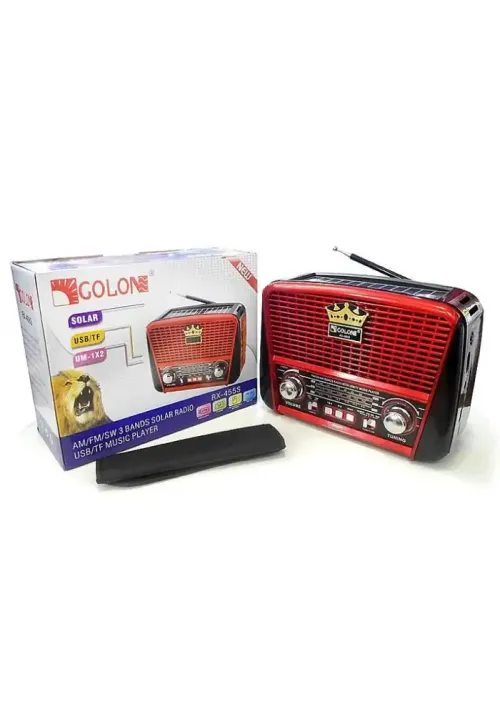 Приймач радіо з флешкою ​​GOLON RX-455S (сонячна панель)