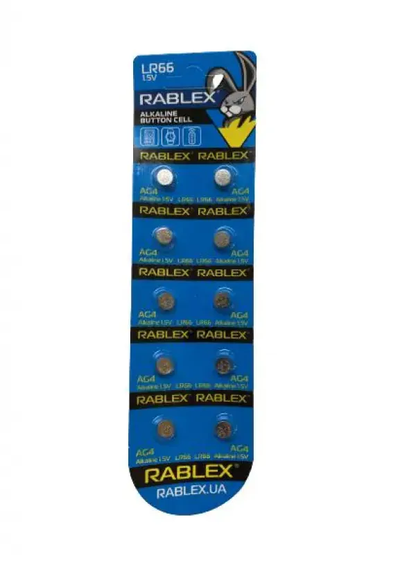 Батарейка для годинника RABLEX AG4/LR626 10шт/блістер (Ціна вказана за 10шт)
