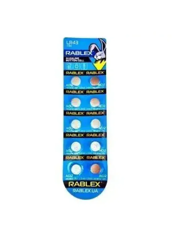 Батарейка для годинника RABLEX AG2/LR726 10шт/блістер (Ціна вказана за 10шт)