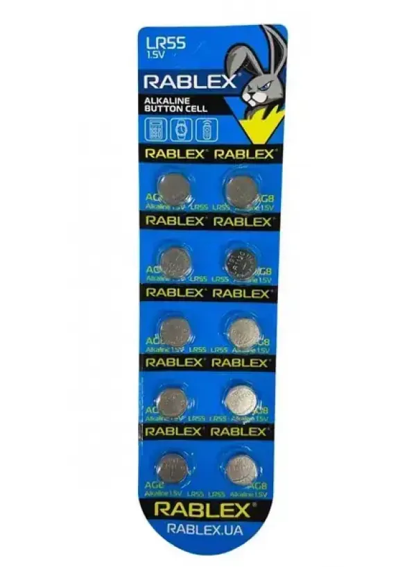 Батарейка для годинника RABLEX AG8/LR1120 10шт/блістер (Ціна вказана за 10шт)