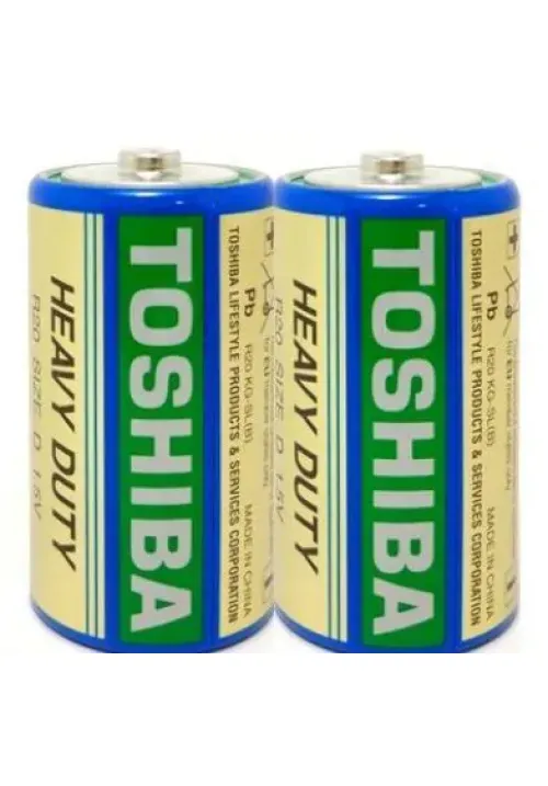 Батарейка сольова TOSHIBA R20/D 2шт/плівка (Ціна вказана за 2шт)