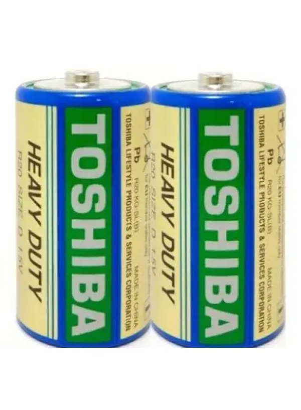 Батарейка сольова TOSHIBA R20/D 2шт/плівка (Ціна вказана за 2шт)
