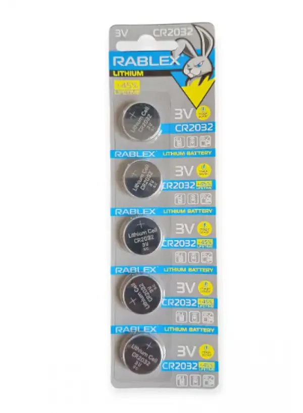 Батарейка літієва RABLEX CR2032 5шт/блістер (Ціна вказана за 5шт)