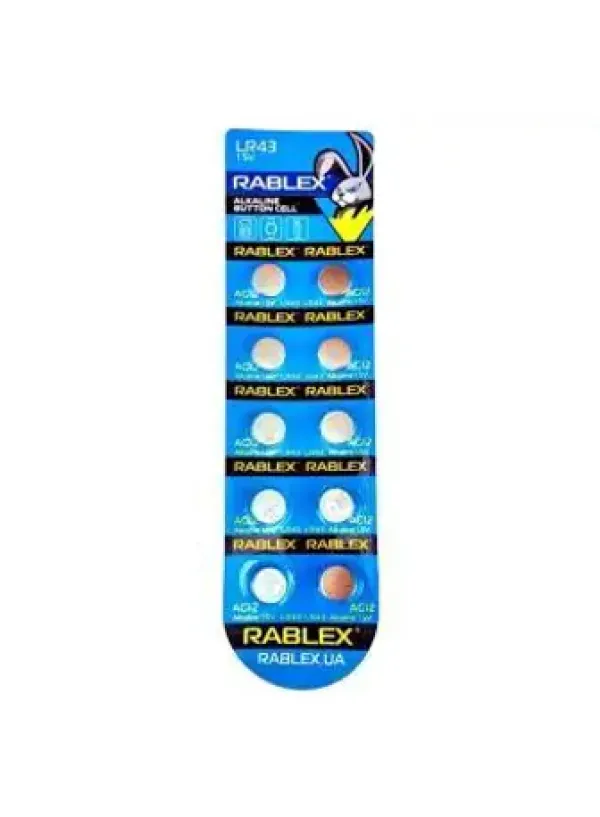Батарейка для годинника RABLEX AG10/LR1130 10шт/блістер (Ціна вказана за 10шт)