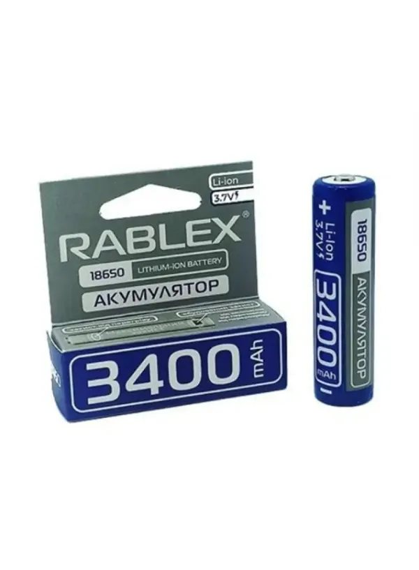 Акумулятор Rablex Li-Ion 18650 (із захистом) 3400mAh
