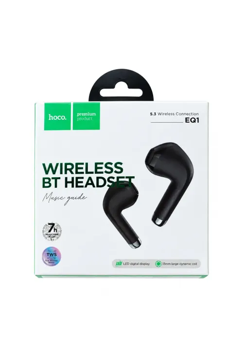 Навушники бездротові Bluetooth5 Hoco EQ1 (Black)