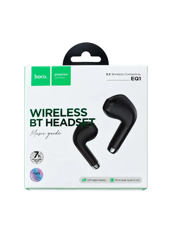 Навушники бездротові Bluetooth5 Hoco EQ1 (Black)
