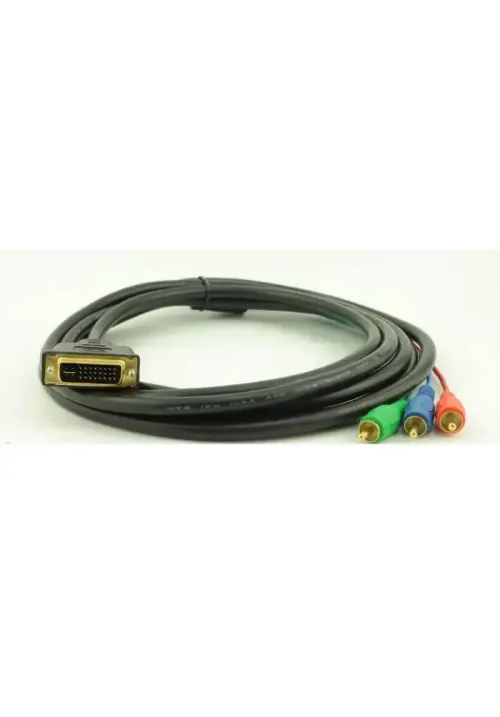 Кабель DVI-3RCA тканевый в упаковке 5 метров