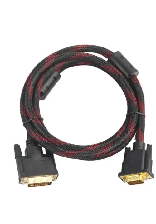 Кабель DVI-VGA тканевый в упаковке 5 метров