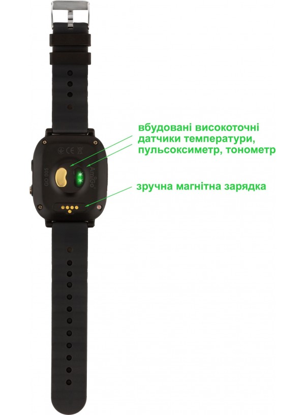 Дитячий смарт-годинник AmiGo GO005 4G WIFI Thermometer Black