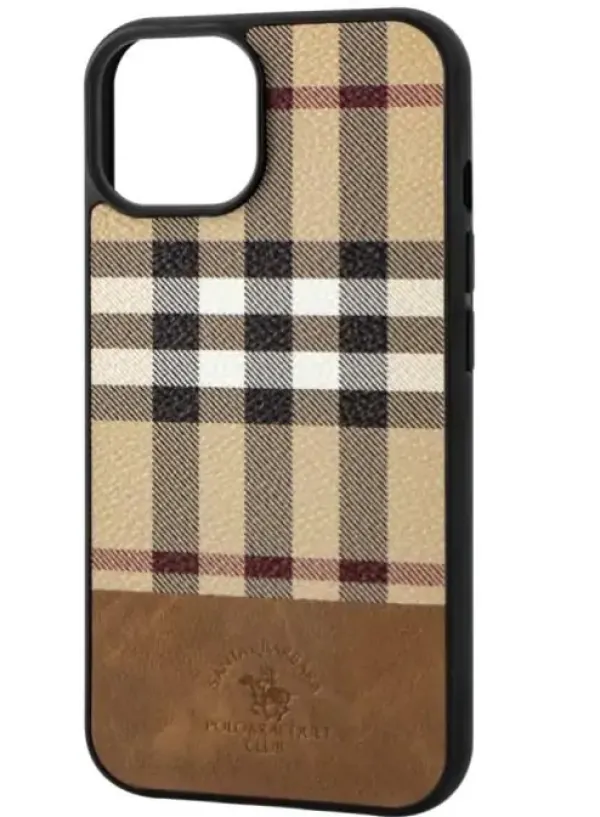 Чохол у стилі Burberry Polo для iPhone 13 Pro (Коричневий)