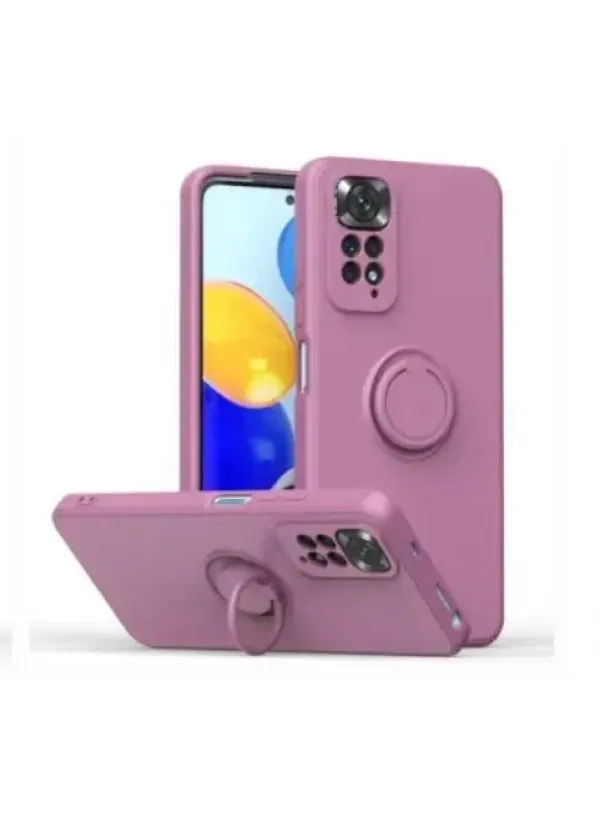 Чохол Silk Case з кільцем для iPhone 14 (Cherry Purple)