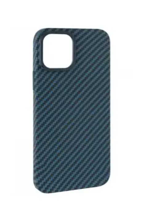Чохол Premium Carbon для iPhone 12/12 Pro (Синій)