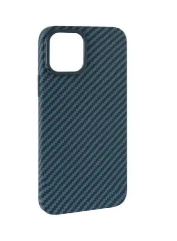 Чохол Premium Carbon для iPhone 12/12 Pro (Синій)