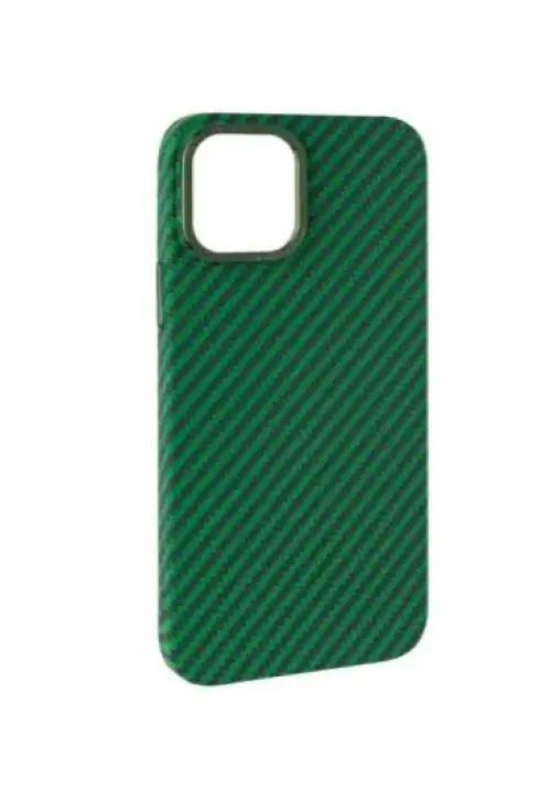 Чохол Premium Carbon для iPhone 12 Pro Max (Зелений)