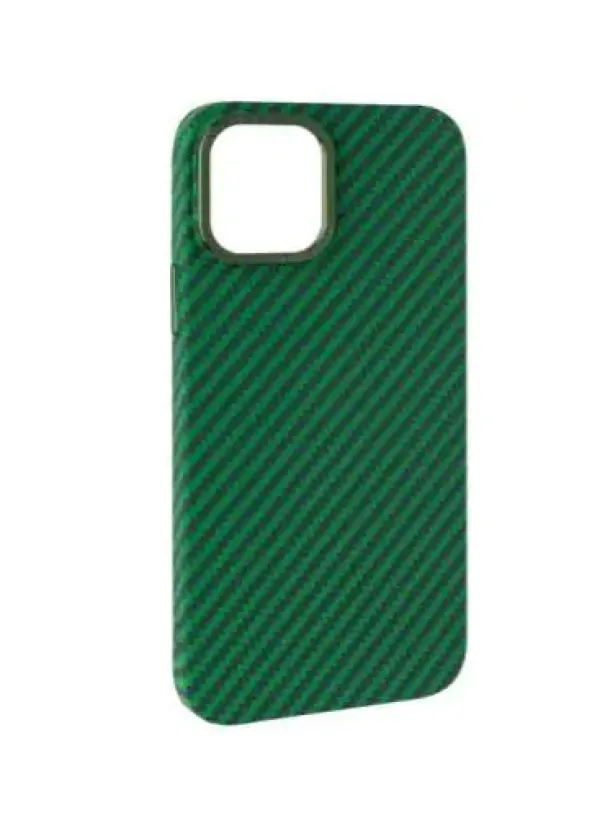 Чохол Premium Carbon для iPhone 12 Pro Max (Зелений)
