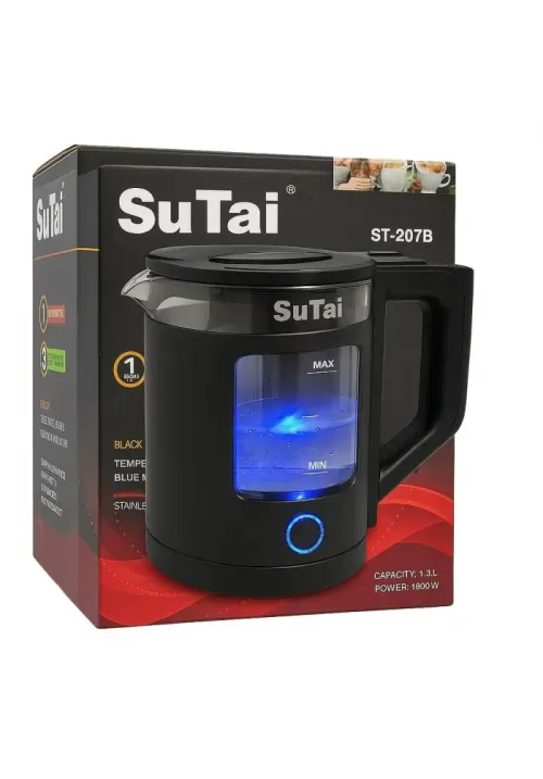 Дисковий електрочайник скло 2.3л 1500W Su Tai ST-2078