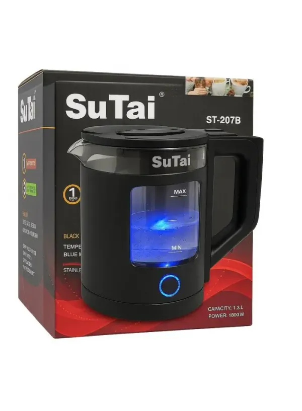 Дисковий електрочайник скло 2.3л 1500W Su Tai ST-2078