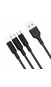 Кабель 3 в 1 Hoco Micro USB+Lightning+Type-C X25 100см |2A| Black