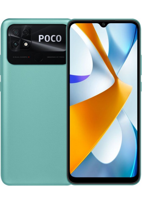 POCO C40 4/64GB Coral Green + защитное стекло В ПОДАРОК