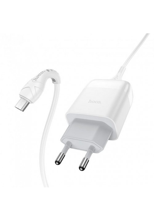 Зарядний мережевий пристрій HOCO Micro USB C72Q 1USB, QC3.0/FCP/AFC, 3A, 18W колір білий