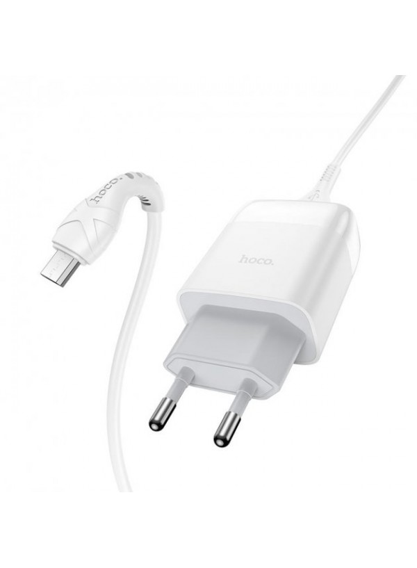 Зарядний мережевий пристрій HOCO Micro USB C72Q 1USB, QC3.0/FCP/AFC, 3A, 18W колір білий